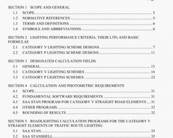 Computer procedures for the calculation of light technical parameters for Category V and Category P lighting