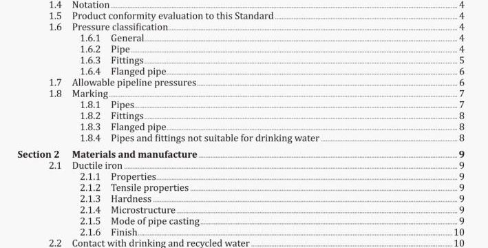 Ductile iron pipes and fittings