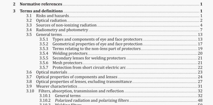 Eye and face protection Vocabulary