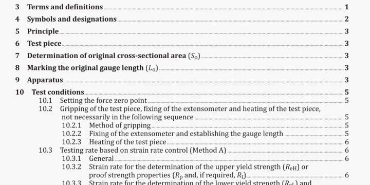 Method of test at elevated temperature