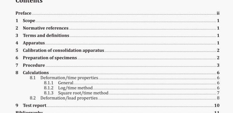 Soil strength and consolidation tests — Determination of the one-dimensional consolidation properties of a soil