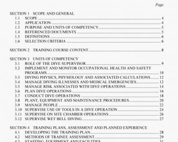 Training and certification of occupational divers